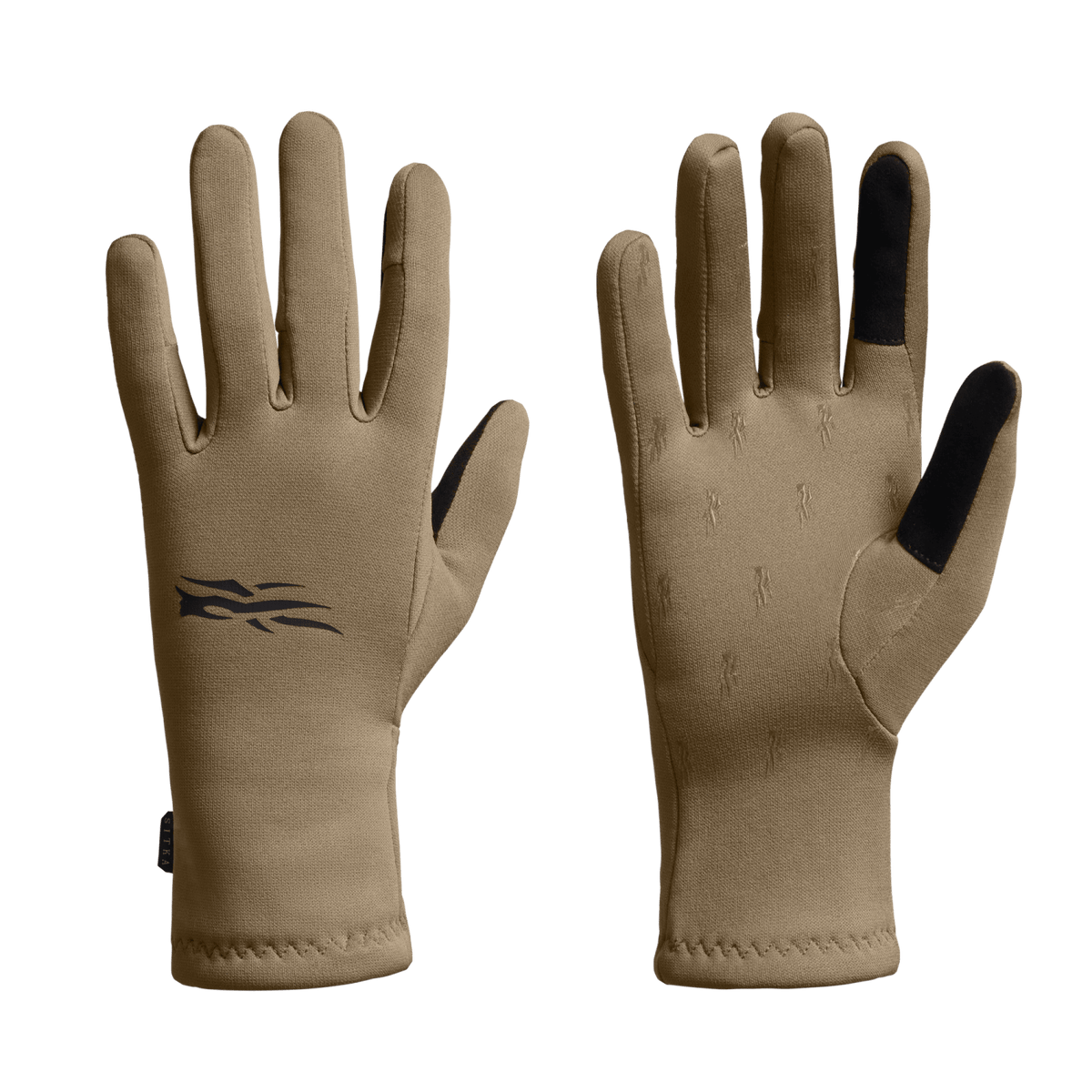 Traverse gloves in Coyote beige with black palm panels and logo marks