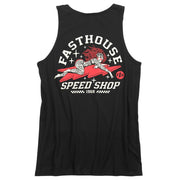 Fasthouse Eleanor tank top, black sleeveless with large Speed Shop graphic
