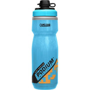 CamelBak Podium Dirt Series Chill water bottle, blue with black lid and carry loop
