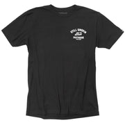 Black short-sleeve graphic T-shirt with Fasthouse Still Smokin chest print