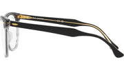 Ray-Ban RB2398 Eagleeye sunglasses, side view with clear lenses and black-gold temples