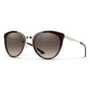 Tortoise sunglasses with dark brown gradient lenses and slim metal bridge
