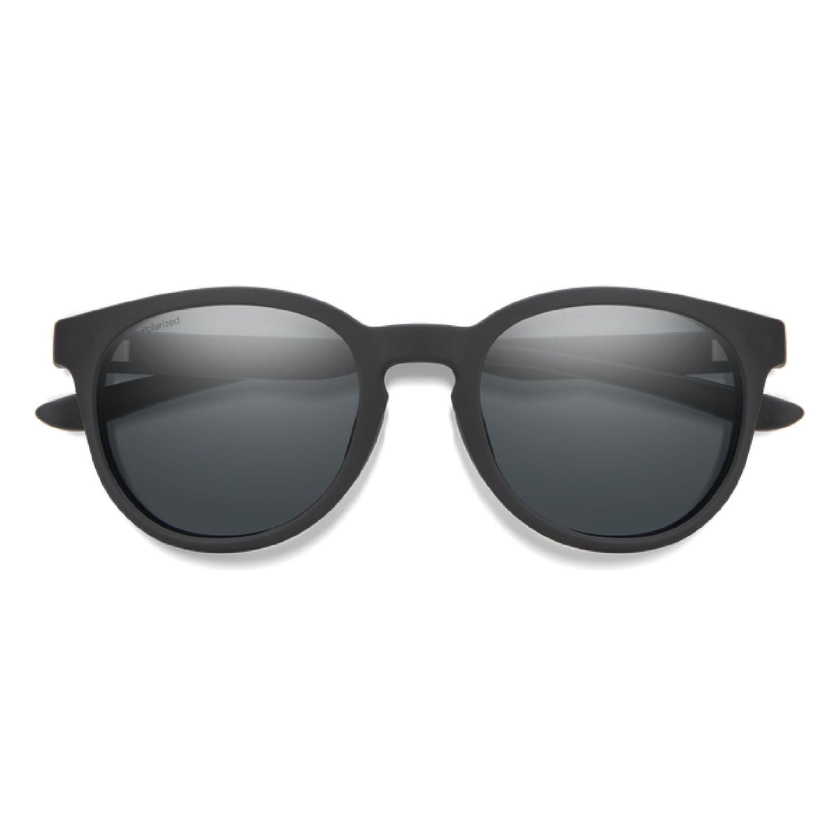 Matte tortoise round sunglasses with polarized dark lenses