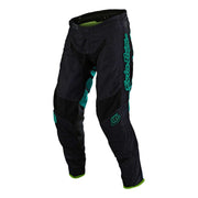 GP Air motorcycle riding pants, black with turquoise accents and mesh vent panels