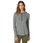 Heather graphite long-sleeve zip hooded pullover sweatshirt