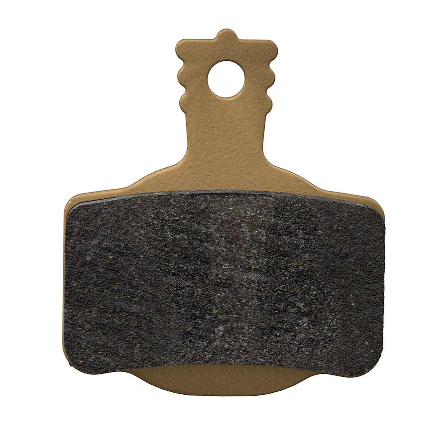 Disc brake pad with black friction material and brown backing plate