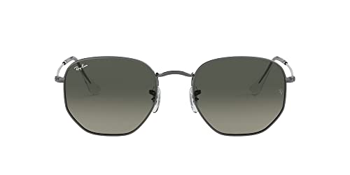 Ray-Ban Hexagonal Flat RB3548N Sunglasses - Gunmetal/Light Grey Gradient Dark Grey / 48 mm - 8056597077330