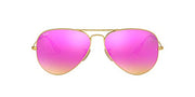 Ray-Ban Aviator RB3025 Sunglasses - Matte Gold Frame/Pink Mirror Lens 112/4t / Medium - 8053672339000