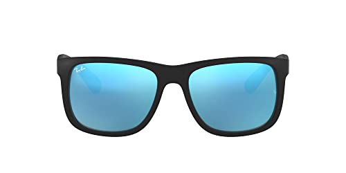 Ray-Ban Justin RB4165 Sunglasses - Rubber Black/Blue Flash / One Size - 8053672416145