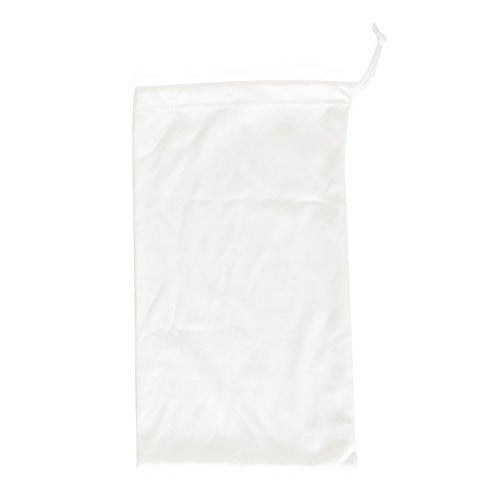 Drawstring goggle storage pouch in white fabric