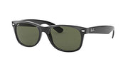 Ray-Ban New Wayfarer Low Bridge Fit RB2132F Sunglasses - Black/G-15 Green / 55 mm - 8053672060478