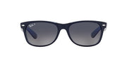 Ray-Ban New Wayfarer RB2132 Sunglasses - Matte Blue on Transparent Blue/Polarized Blue Gradient / 55 mm - 8056597662246