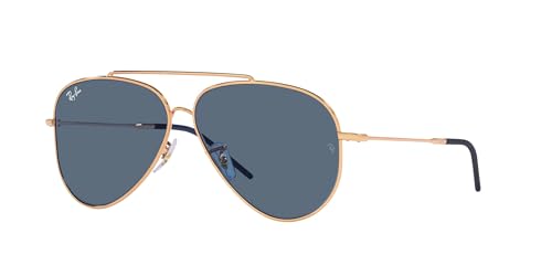 Ray-Ban Aviator Reverse RBR0101S Sunglasses - Rosegold/Dark Blue / 62 mm - 8056597919166