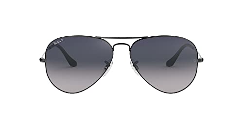 Ray-Ban Aviator RB3025 Sunglasses - Gunmetal/Polarized Blue Gradient Grey / 55 mm - 805289467076
