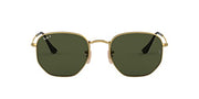 Ray-Ban Hexagonal Flat RB3548N Sunglasses - Gold/G-15 Green Polarized / 51 mm - 8056597142496