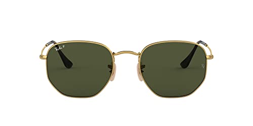 Ray-Ban Hexagonal Flat RB3548N Sunglasses - Gold/G-15 Green Polarized / 51 mm - 8056597142496