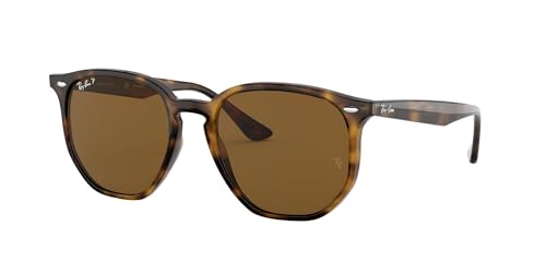 Ray-Ban Hexagonal RB4306 Sunglasses - Light Havana / B-15 Brown Polarized / Large - 8056597073011