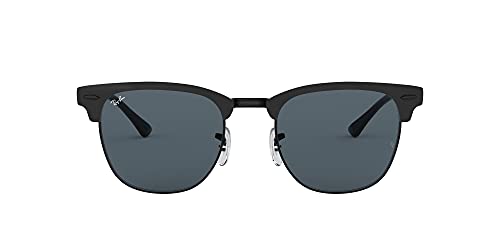 Ray-Ban Clubmaster Metal RB3716 Sunglasses - Shiny Black Top Matte/Blue / Large - 8053672867060