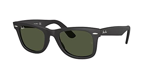 Ray-Ban Original Wayfarer Low Bridge Fit RB2140F Sunglasses - Wayfarer Matte Black G-15 Gree / 52 mm - 8053672058611