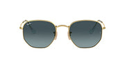 Ray-Ban Hexagonal Flat RB3548N Sunglasses - Gold/Blue Gradient Grey / 54 mm - 8056597077293