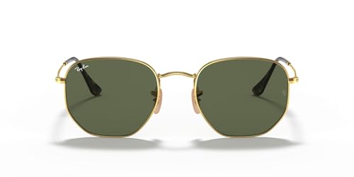 Ray-Ban Hexagonal Flat RB3548N Sunglasses - Gold/G-15 Green / 54 mm - 8053672689679