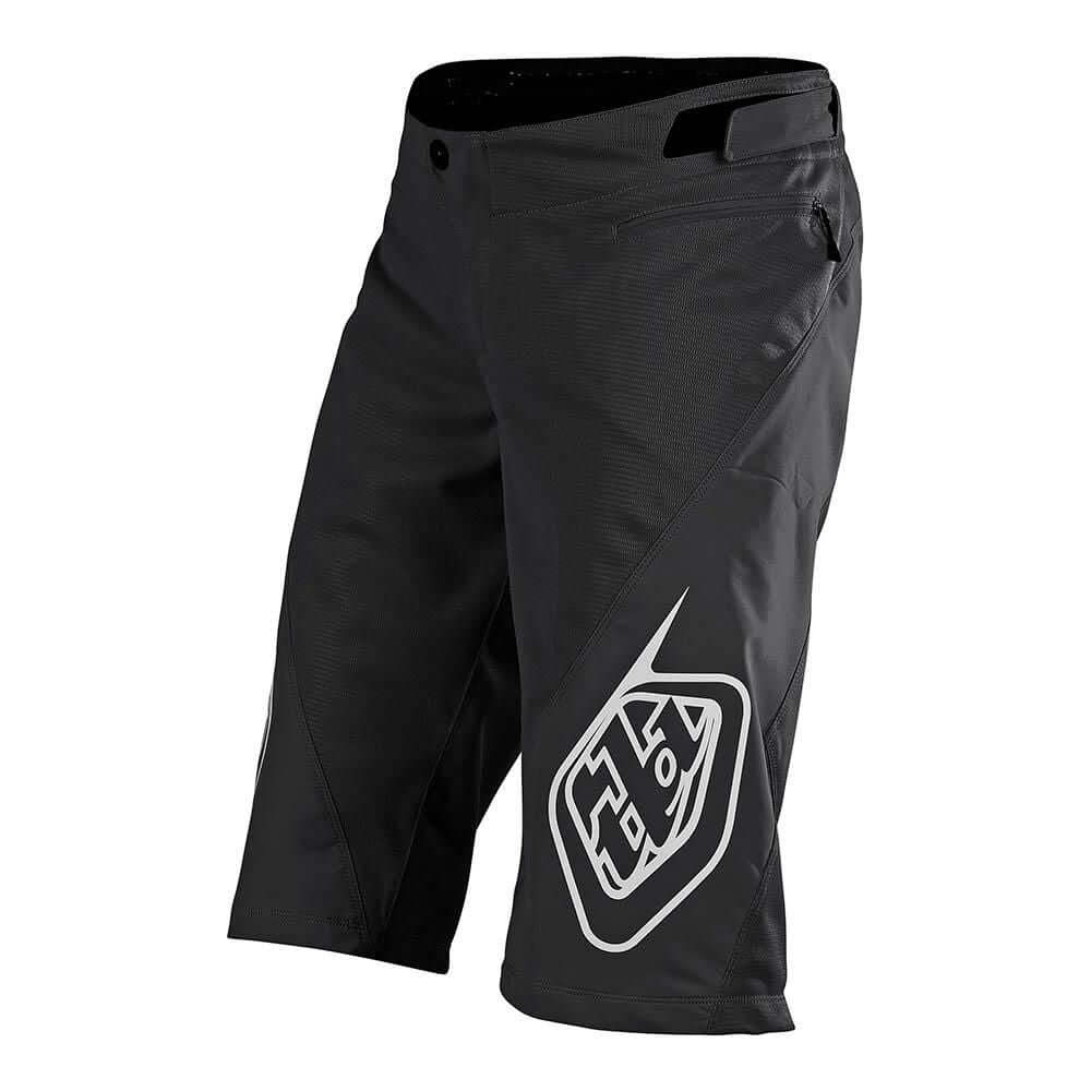 Troy Lee Designs youth sprint shorts, black with large leg logo patch