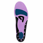 Violet perforated innersole insert with blue heel and black arch support