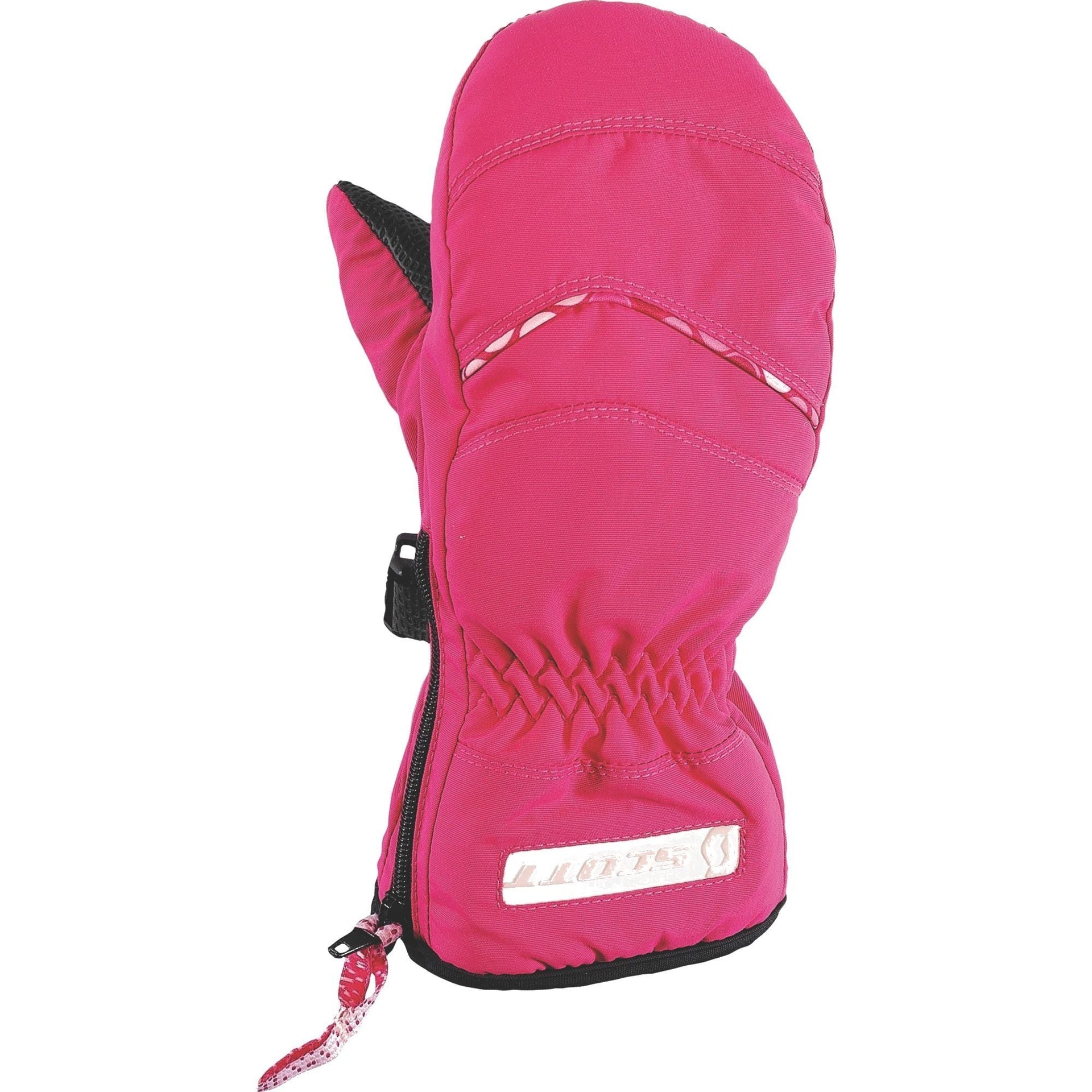 Scott Tot Halfpint mitten in bright pink with zipper pocket and knit cuff