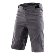 Troy Lee Designs Flowline short shell in charcoal gray with zip fly and logo patch