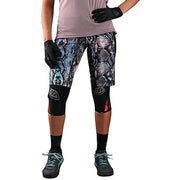 Women’s luxe shorts, black with multicolor snake-print panels