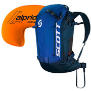 Blue backpack with adjustable shoulder straps and front panel pocket