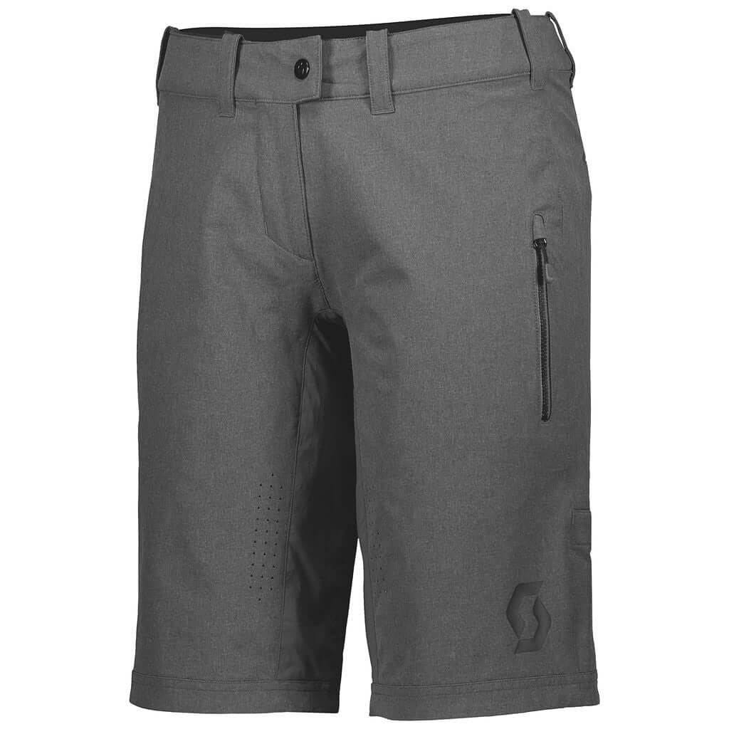 Scott women's dark grey trail shorts with zip side pocket and belt loops
