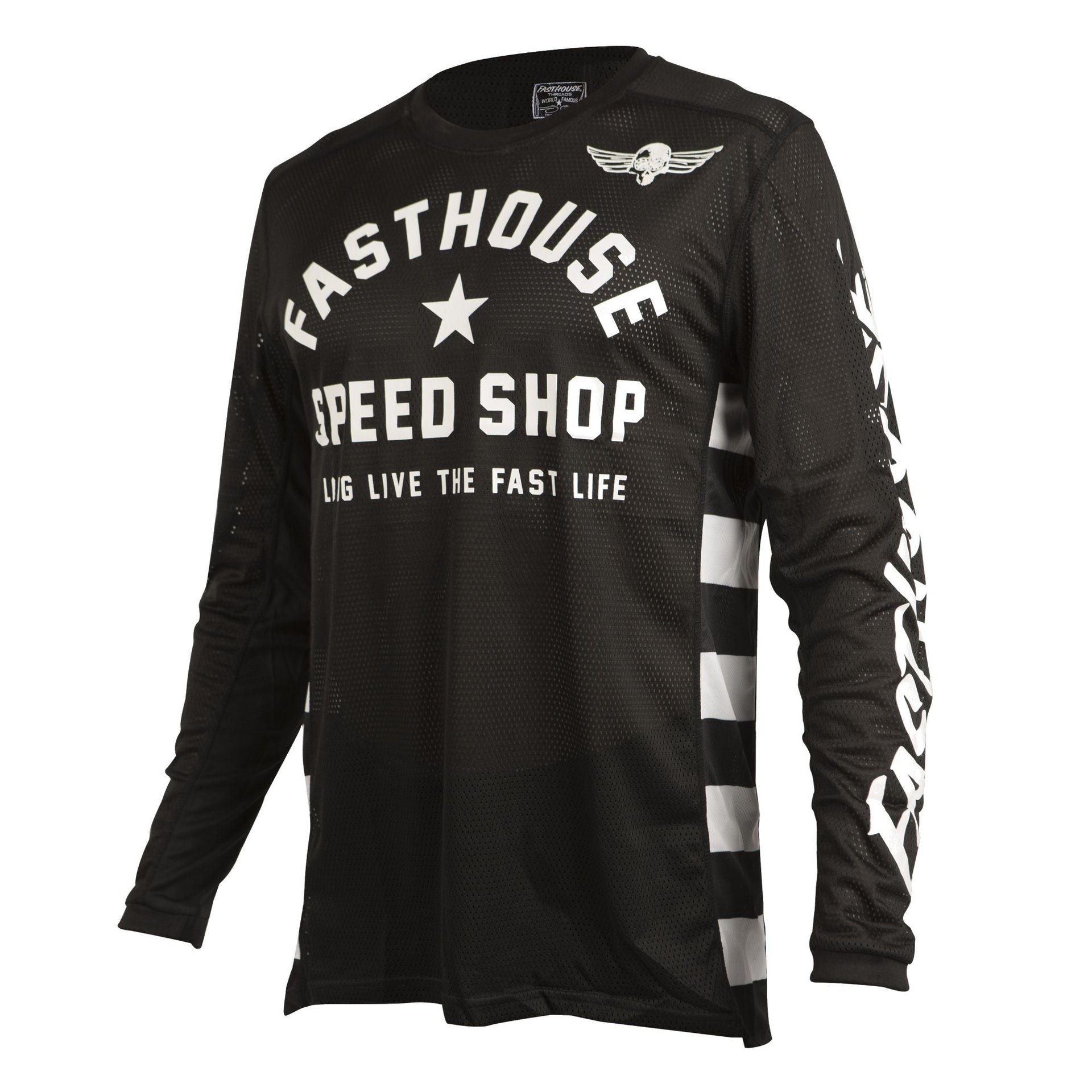 Fasthouse Originals air-cooled jersey, black long sleeve with large front graphic