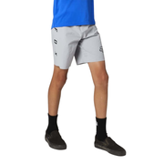 Youth Flexair shorts, light gray with side logos and perforated graphic panel