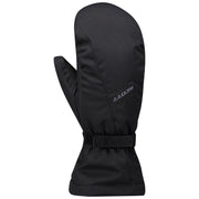 Black warm mitten with padded cuff and thumb coverage, durable fabric palm