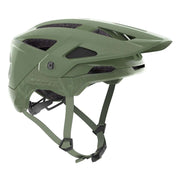 Scott Stego Plus open-face helmet in land green with vented shell and chin straps
