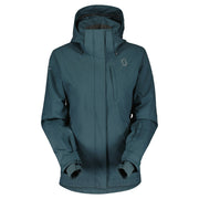 Scott women's hooded teal zip-front jacket with adjustable cuffs and drawcord hem