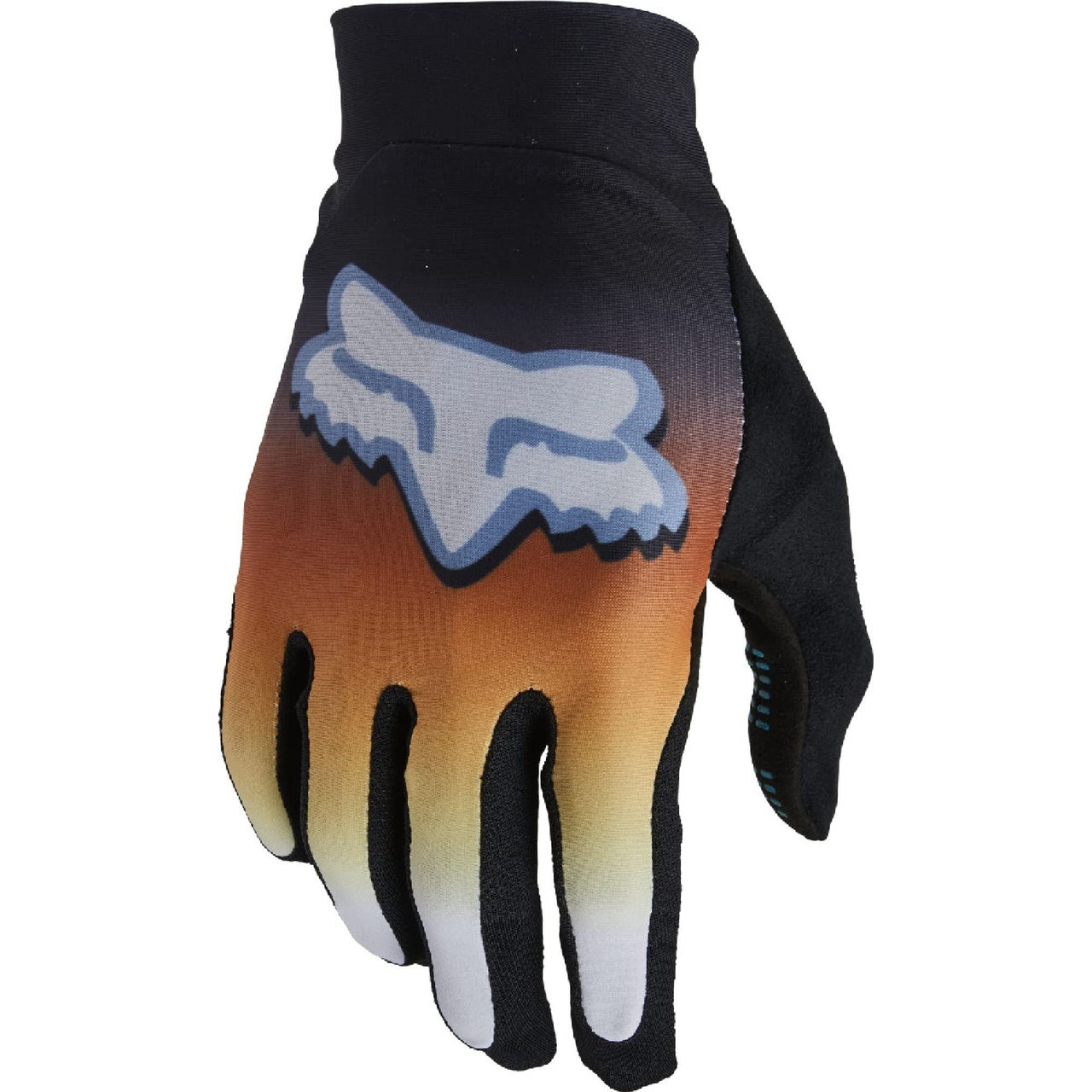 Fox Flexair park glove, burnt orange with black fingers and blue logo