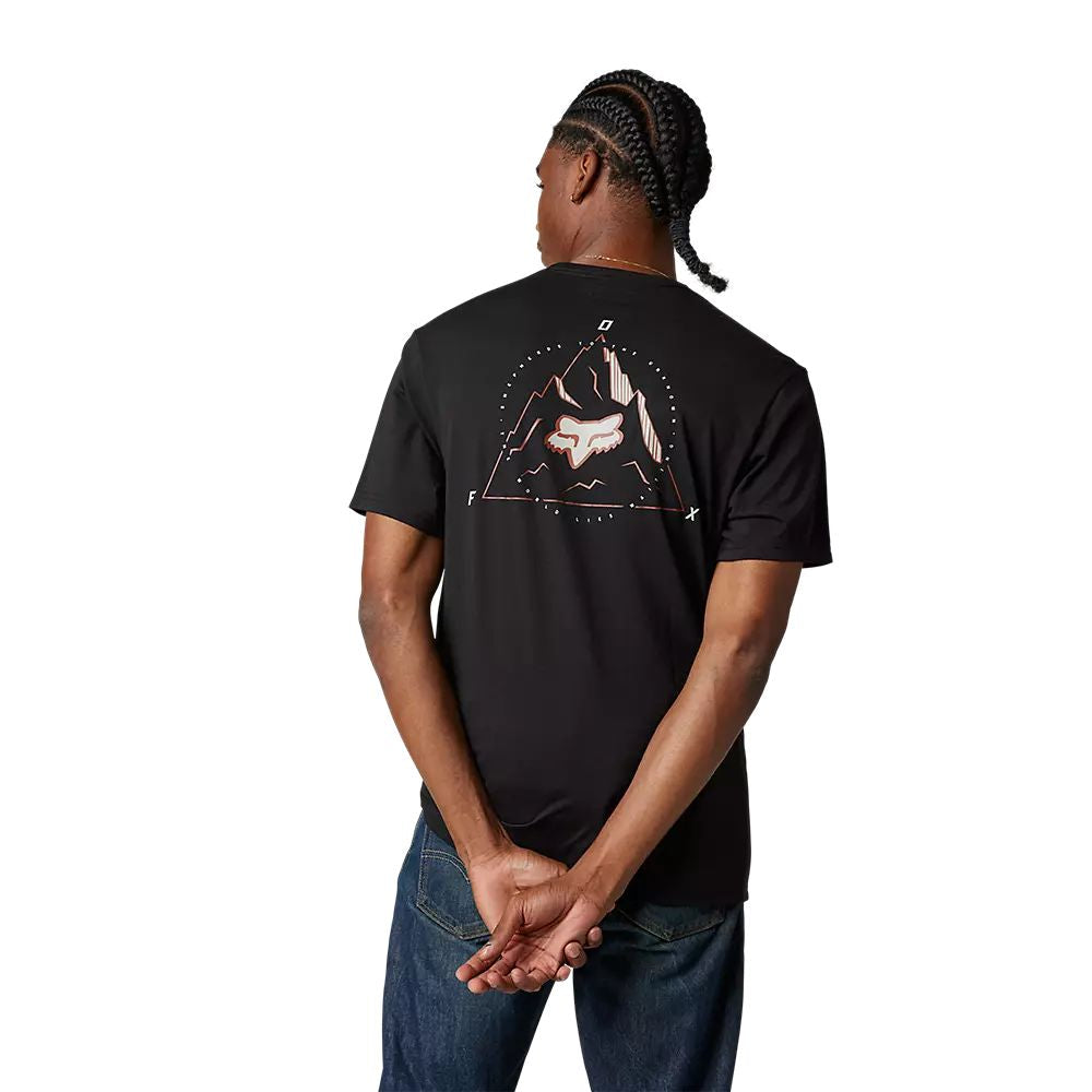 Men's short-sleeve tech t-shirt in black with large back graphic