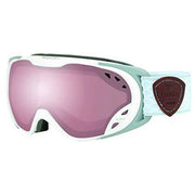 Bolle ski goggles with mint and white frame and mauve mirrored lens