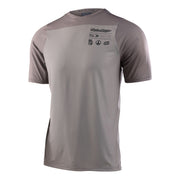 Troy Lee Designs Skyline short-sleeve jersey, mid-gray with chest logo and back panel