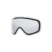 Clear goggle replacement lens with black rim, vented frame