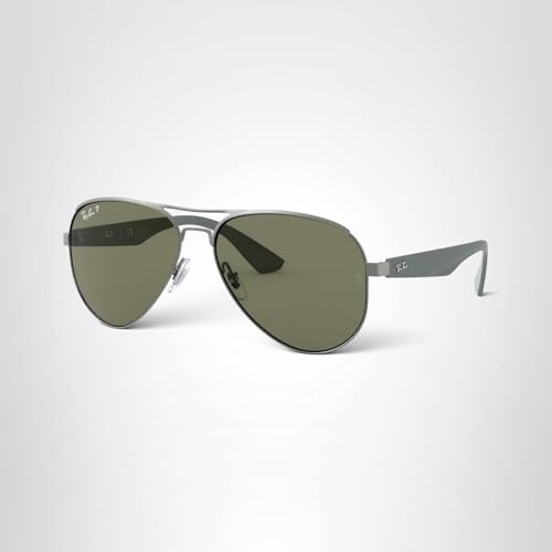 Ray-Ban Aviator RB3523 Sunglasses - Matte Gunmetal/Polarized Green / 59 mm - 8053672320442 - Additional Image 4