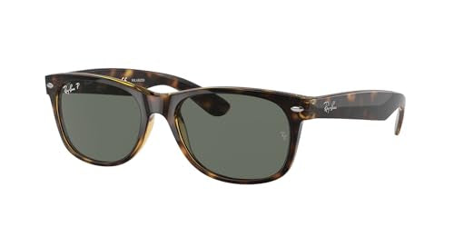 Ray-Ban New Wayfarer RB2132 Sunglasses - Tortoise/Green Polarized / 52 mm - 805289330462