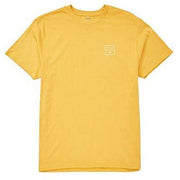 Billabong men's stacked logo T-shirt, short-sleeve crewneck, gold yellow