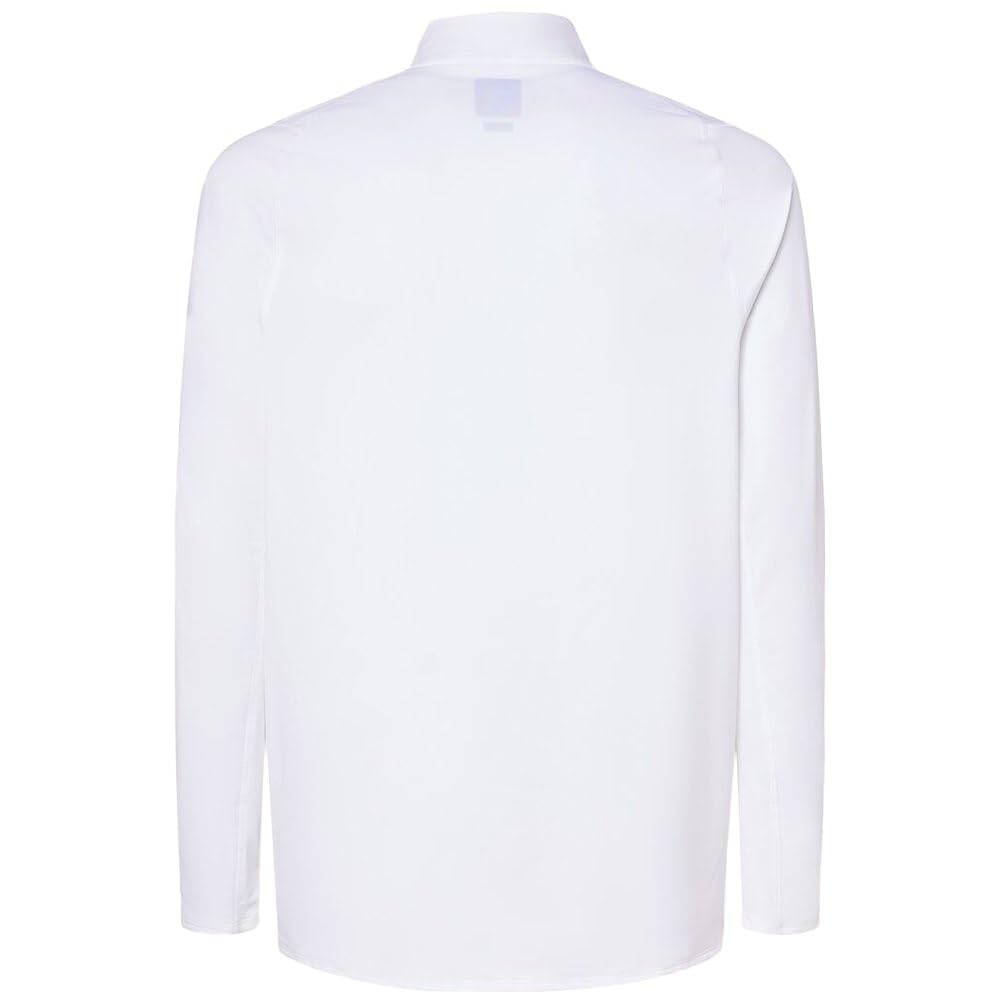 Men's Oakley quarter-zip sweatshirt in arctic white, full back view, long sleeves
