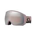 Oakley snow goggles with pale Prizm lens, light pink frame and small logo strap.
