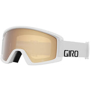Semi snow goggles with white frame and beige-tinted lens