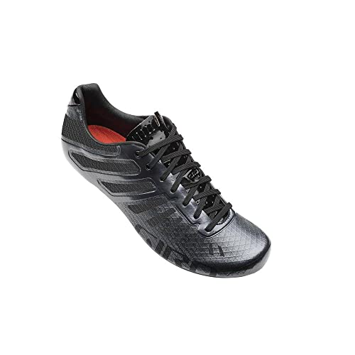 Giro Empire SLX lace-up cycling shoe in dark carbon black with red interior accents