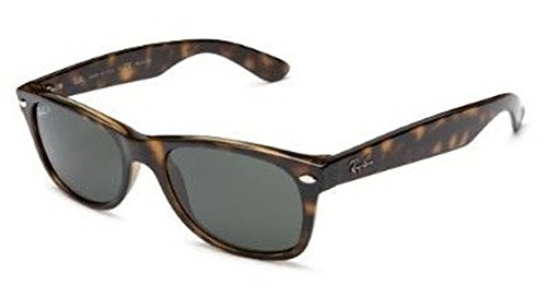 Ray-Ban New Wayfarer RB2132 Sunglasses - Tortoise / Crystal Green Polarized - 805289330479